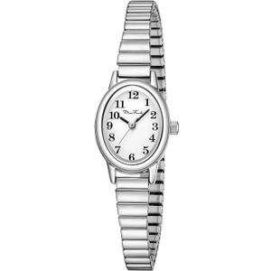 Diaofendi Petite Women's Easy Reader Watch, Analog Women Watch with Stainless Steel Expansion Band, Water Resistant (Silver, S(5.51"-7"))