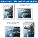 Hongkee 14x20 Picture Frame Set of 2, Distressed White Wood Style - Display 14 x 20 Picture without Mat or 12x18 Picture with Mat, Wall Mounting Horizontal and Vertical