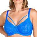 HSIA Minimizer Bras for Women Full Coverage, Unlined Lace Sexy Plus Size Underwire Bra for Large Breasts (Blue, XL)