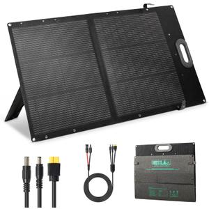 HQST 100W Ultra-Light Portable Solar Panel, N-Type 25% High Efficiency Solar Charger for Power Station & Solar Generator, IP67 Waterproof, Foldable with Kickstands for Camping, RV, Off-Grid