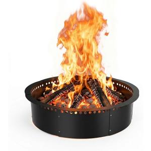 Smokeless Fire Pit Ring, 43 inch Outer/39 inch Inner Outside Fire Pit, Heavy Duty Large Solid Metal Steel Round Firepit Rim Insert for Outside Wood Burning, DIY Campfire Ring