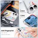 2 x PIXIU Case for iPhone 16 Compatible with Magsafe, Laser Glossy Pattern,Cute Curly Wave Clear TPU Bumper Military Grade Drop tection Phone Cover for Women/Girls -Pink Flower