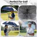 54 inch Golf Umbrella Waterproof with Mister and Fan, Cooling UV Sun Protection Golf Essential, Carry On Bag Airline Approved, Battery Powered