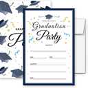 Graduation invitations blue with envelopes Grad Celebration Announcement Cards 20 Pack (003) (GRAD(003))