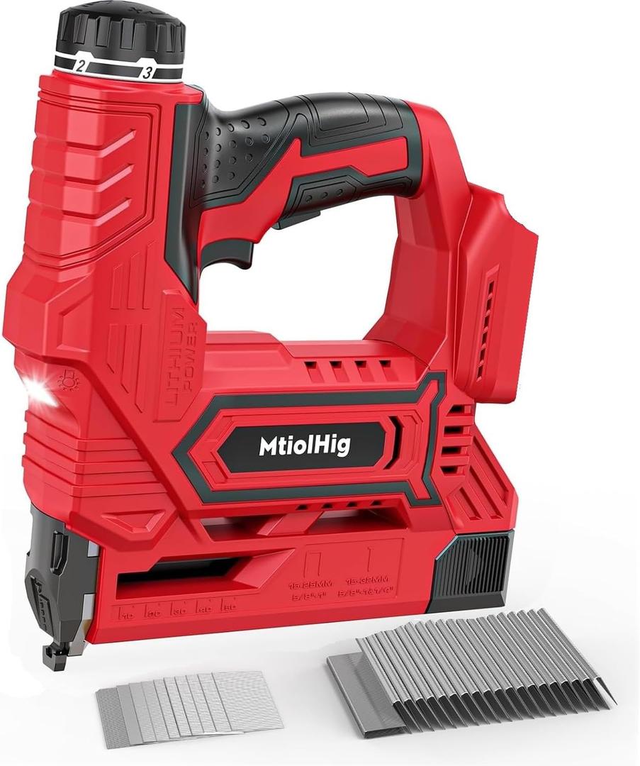 Cordless Brad Nailer Compatible with Milwaukee 18V Battery, 5/8 to 1-1/4 Inch 18 Gauge 2-in-1 Nail Gun with 2000 Nials for Wood Carpentry, Powered Electric, 2 Mode, Tool Only, 5.9LBS