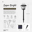 Solar Pathway Lights, Super Bright Solar Lights Outdoor Waterproof, 2 Pack Glass Solar Garden LED Lights, Landscape Lighting Decorative for Path, Yard, Patio, Walkway, Driveway, Slate Black