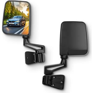 SCITOO Side View Mirrors Fit For 1995 For Jeep Wrangler 1997-2002 For Jeep Wrangler 1987-1994 For Jeep Wrangler Models with Half Door Manual Folding No Heated CH1320102 CH1321102 Pair Mirrors