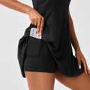 Womens Tennis Dress with Adjustable Straps Built-in Bra Workout Athletic Golf Summer Dress Non-Removable Shorts (Black, S)