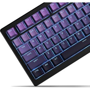 x XVX Shine Through PBT Keycaps, Custom Keycaps 60 75 100 Percent Cherry Profile, Doubleshot Key caps Set for 61/64/68/84/87/100/104/108 Gaming Mechanical Keyboard, Gradient Purple