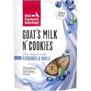 4 x The Honest Kitchen Goat's Milk N' Cookies: Slow Baked with Blueberries & Vanilla, 8 oz Bag