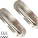 2-Piece Set of 8-inch Stainless Steel Sliding Door Handles, Garage Door/fire Door/Warehouse Door Handles with Installation Screws (Oval Silver, 200x65mm)