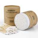Bamboo Cotton Swabs 400 count, Organic Cotton Swab Round Tips, Natural Wooden Cotton Buds for Ears, Double Heads Ear Sticks Travel, Makeup Remover