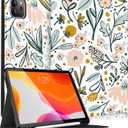 Uppuppy for iPad Air 11 inch (M2/M3) Case, Air 5th/4th Generation 10.9, Pro 11'' Case Cute Kids Women Girls Girly Folio Floral Pencil Holder Cover for iPad Air 11 2024/2025, 10.9 2022 2020, Pro 11