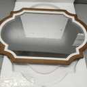 Farmhouse Oval Mirrors for Wall 16 X 22 Inch, Hanging Vintage Oval Mirrors for Bathroom, Distressed White Rustic Wood Framed Entryway Mirror with Scalloped Corner Living Room