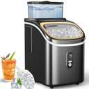 COWSAR Countertop Ice Cube Maker, 30LBS/24H Portable Ice Machine with Top External Water Tank, Self-Cleaning Function, 16 Pcs Ice Cube/13 Mins, Ice Scoop and Basket Perfect for Home, Office, Black