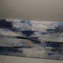 VEAEE Abstract Canvas Wall Art Vintage Blue White Grey Painting Ocean Canvas Wall Decor Modern Artwork Prints for Living Room Bedroom Bathroom Office Home Decoration Framed Ready to Hang 24" X 48"