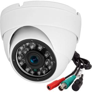 Analog CCTV Camera HD 1080P 4-in-1 (TVI/AHD/CVI/960H Analog) Security Dome Camera Outdoor Metal Housing, 24 IR-LEDs True Day & Night Monitoring 3.6mm Lens (White)