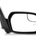For Ford Fusion 2011 2012 Door Mirror Passenger Side | Power | Heated | Non-Folding | w/Blind Spot Glass & Puddle Light | Textured | Replacement For BE5Z17682BA | FO1321424