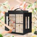 AKOZLIN Jewelry Box 6-Tier Organizer Functional 360 Rotating Jewelry Storage Case for Women Girls Ring Necklace Earring Bracelet Holder with Mirror