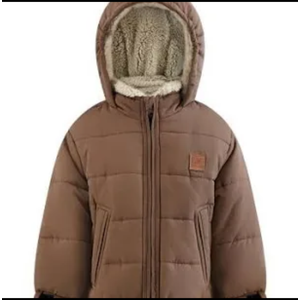 Olive Green London FOG Boys' Heavyweight Stylish Winter Puffer Jacket. L/7