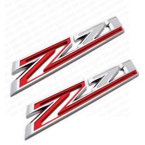 2X Large Size Z71 RH LH Side Fender Emblem Nameplate Badge Decal Replacement for 2019-2021 Chevy Silverado (Chrome Red)