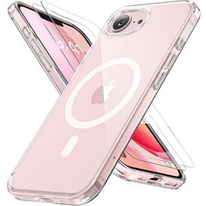 Miracase for iPhone 16e case & iPhone 17e Case for MagSafe [with 29H+ Screen Protectors] TOP Military-Grade Protection Shockproof with Velvet Touch for iPhone 16e/17e Phone Case 6.1", Clear