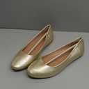 Hash Bubbie Women's Flats Shoes Ballet Flats Dress Shoes Comfortable PU Leather Slip on Shoes for Women (7.5, Gold)