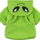 QWINEE Alien Dog Hoodie Dog Warm Jacket Coat Puppy Sweatshirt Christmas Halloween Dog Costume Cosplay Winter Dog Clothes Pet Apparel for Small Medium Dogs Cats Kitten Solid Green S