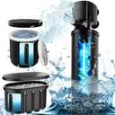 600GPH Pool Filter, UV Sterilzer for 300-1000 Gallon Swimming Pool, Small Pool Filter Green Pool Cleaning Powerful Pump Pool Filter for Children Pools, Inflatable Pools, Cold Plunge Crystal Clear (Black)