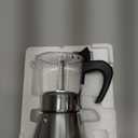Induction Moka Pot, 4 Cups (7.1 oz) Crystal Glass-Top & Stainless Steel Moka Pot, Classic Stovetop Espresso Maker, Silver