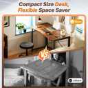 Huuger Folding Desk for Small Spaces, 39.3 Inch Foldable Computer Table, for Home Office, Study, Bedroom, Dorm, Space Saving, Small Writing Work Office Computer Desk, Easy to Fold, Rustic Brown, 18.9"D x 39.4"W