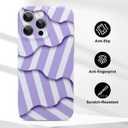 for iPhone 16 Pro Max Case, Cute Irregular Purple and White Stripes Pattern Aesthetic Design, Camera Lens Protection Slim Soft TPU Shockproof and Anti-Scratch Protective Cover for Girls Women