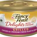 Purina Fancy Feast Delights With Cheddar Grilled Chicken and Cheddar Cheese Feast in Wet Cat Food Gravy Cat Food - (Pack of 24) 3 oz. Cans (EXP 02/01/28)