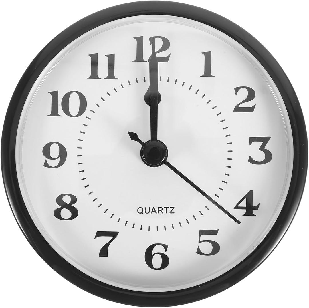 Quartz Clock 3.54x3.54x1.18in DIY Insert Numeral Quartz Movement with Arabic Numeral Black Round Quartz Movement