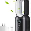 let'me 13 Inch Desk Fan, Small Bladeless Table Fan, 106° Oscillating Fan with 3 Speeds and Night Light, Quiet Desk Fan for Personal, Bedroom, Office, Nightstand