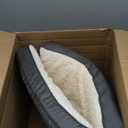 Bedsure Large Dog Bed for Crate - Comfy Flat Pet Beds with Removable Washable Cover, Orthopedic Egg Crate Foam Crate Mat, Suitable for Pet Up to 50 lbs (35"L x 22"W x 3"Th, Grey)