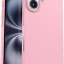 IceSword Compatible with iPhone 16 Case Lovely Pink Hot, Silicone Phone Case Cover Slim Thin Protective, Soft Neutral Premium Gel Anti Scratch Pastel [Shockproof] 6.1 inch iP16 - Lovely Pink