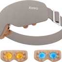 Eye Massager with 2 Level Heat & Cool, 150 Mins Uses, 3 Modes & 14 Vibration Heads, Heated Eye Mask with Bluetooth Music for Migraine, Eye Strain Puffiness and Dry Eye Relief, Eye Care for Women Men (Pale Brown)