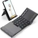 iClever Foldable Keyboard, BK08 Bluetooth Keyboard with Sensitive Touchpad (Sync Up to 3 Devices), Tri-Folding Pocket-Sized for Windows Mac Android iOS (Dark grey)