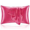 BEDELITE Satin Pillowcase for Hair and Skin, Super Soft and Cooling Similar to Silk Pillow Cases 4 Pack with Envelope Closure, Gift for Women Men(20"x36" King Size, Hot Pink)