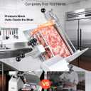 VEVOR Fully Automatic Meat Slicer, 180W + 370W Commercial Food Slicer