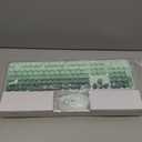 FOPETT Wireless Keyboard and Mouse Combo - 2.4G Full-Sized Cute Colorful Mouse and Keyboard with 104 Round Keys Retro Typewriter Keyboard for Laptop/Windows/PC - Green Gradient