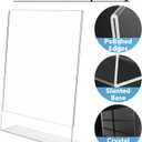 MaxGear Acrylic Sign Holder, Clear Sign Holders Plastic Display Stand 8.5 x 11 Inches Slant Back Countertop Display Picture Frames for Menus, Flyer, Use In Office, Store, 3 Pack