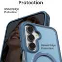 for Samsung Galaxy A16 / A17 / A26 Magnetic Phone Case with Kickstand, Compatible with Mag-Safe, Slim Shockproof Translucent Matte Mag-Stand Cover, Built in Kick Stand, Navy Blue