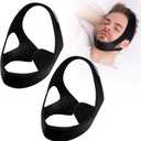 2 Pack Anti Snore Chin Strap  Adjustable Jaw Support to Keep Mouth Closed, Stop Snoring, Breathable & Reusable for Men & Women