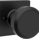 Kwikset Maven Dummy Door Knob, Single Sided Handle for Closets, French Double Doors, and Pantry, Matte Black Non-Turning Square Interior Push/Pull Door Knob, with Microban Protection (1 Pack)