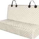 PETICON Waterproof Scratchproof Pet Bench Seat Covers for Cars, Trucks, SUVs, Nonslip Durable Back Seat Cover for Dogs, Washable Backseat Protection, Beige