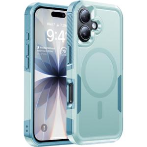 Magnetic for iPhone 17 Case Military-Grade Dual-Layer Shockproof, Heavy Duty Rugged Protection Phone Case [Fit for MagSafe] Anti-Fingerprint Anti-Scratch for iPhone17 Cover 6.3", Mintgreen