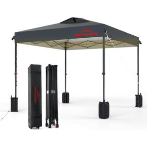 10x10 Pop Up Canopy, Easy Up Canopy Tent, Heavy Duty Tents for Parties, One Person Set Up Event Tent, Grey (Gray)