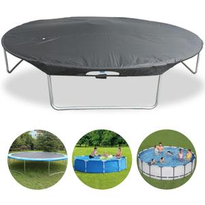 14 Ft Trampoline Cover 8-16 Ft Trampoline Winter Cover, Easy to Install Trampoline Protective Cover, Waterproof Trampoline Covers, Anti-UV, Snow, Dust-Proof Trampoline Weather Cover Blue (Black)